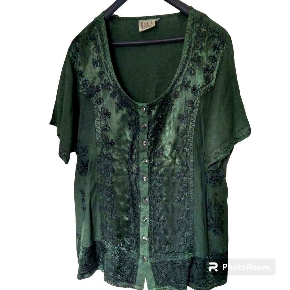 Braja Top Size 3L Embroidered Witchcore Dark Fairy WhimsiGoth Romantic Shimmers